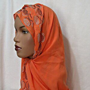 Orange Fashion Scarf 74 x28 Shayla Muslim Headcover